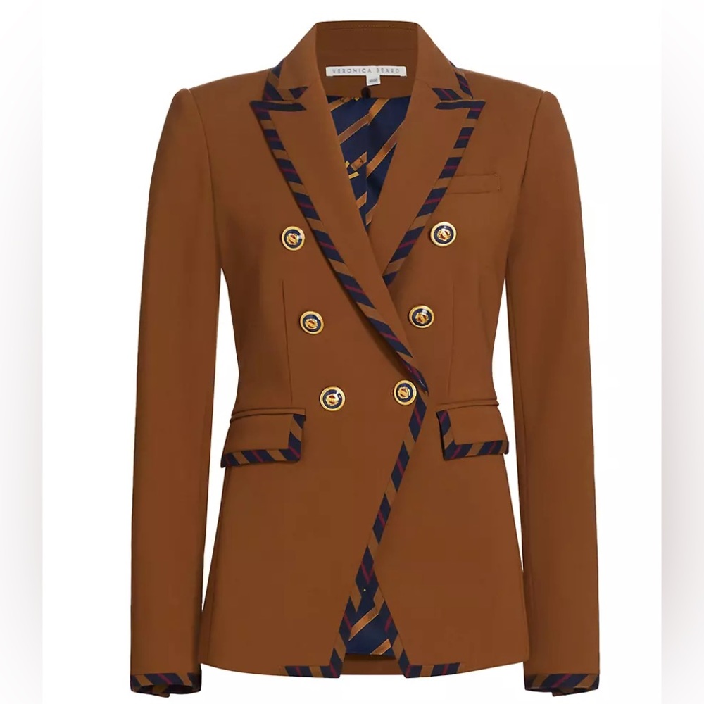 BRAND NEW WITH TAG!
Size 0
Veronica Beard Miller Striped-Dickey Jacket